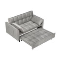 55 Inches Grey Modern Velvet Sofa, Seating Sofa With Backrest, Soft And Comfortable Living Room Furniture, 3 In 1 Convertible Sofa Bed For Living Room Bedroom Gray Velvet 2 Seat