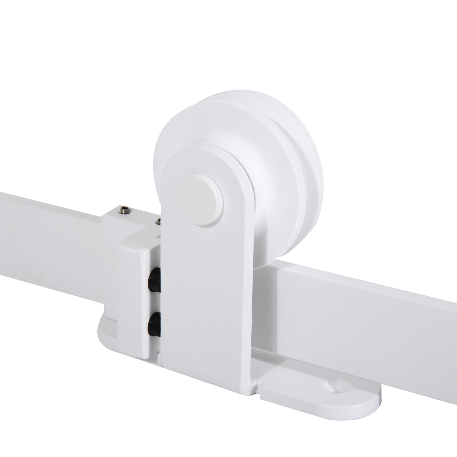 Homcom 6' Rustic Interior Sliding Barn Door Mounting Hardware Kit, White White Steel