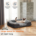 Memory Foam Pet Bed For Small Dogs & Cats With Washable Removable Cover Non Slip Base Waterproof Liner Egg Crate Foam For Improved Sleep, Gray,Medium Gray Fabric