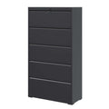 5 Drawer Metal Lateral File Cabinetblack Filing -
