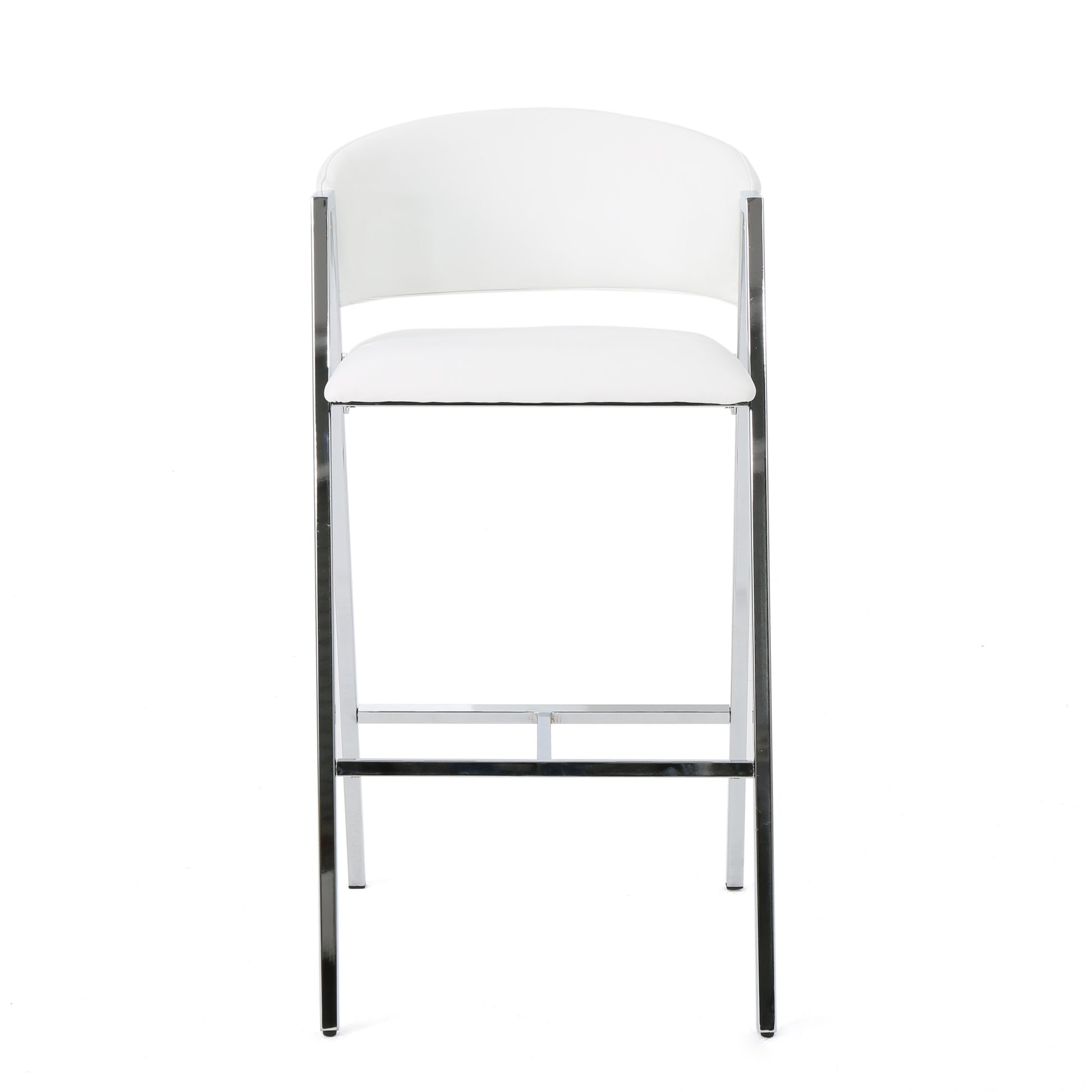 Modern Bar Stools Mp2 Set Of 2 Ivory Pu