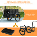 Aosom Bike Cargo Trailer, Bicycle Trailer Wagon Cart With Removable Storage Box, Quick Release 16