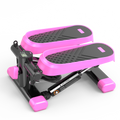 Home Office Exercise 330Lbs Capacity Mini Stepper With Resistance Bands And Lcd Monitor Pink Black Steel