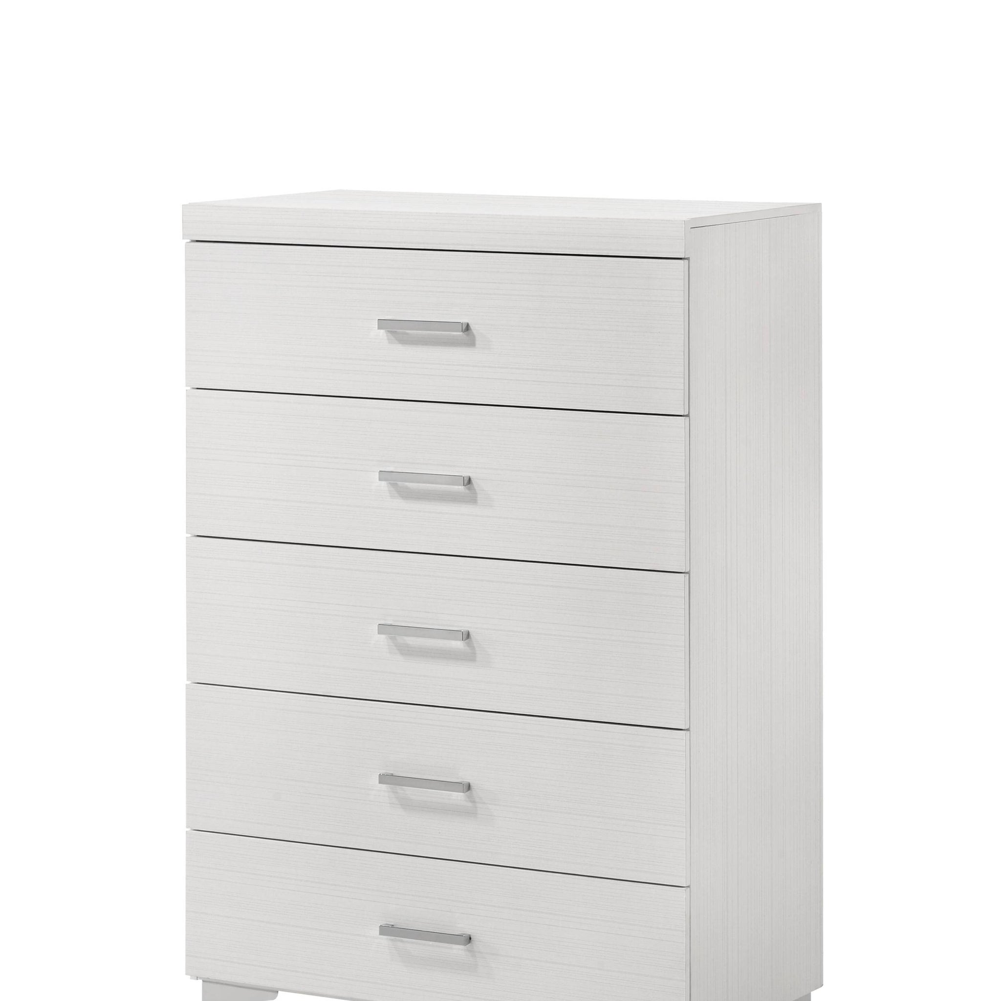 White 5 Drawer Chest With Metal Legs White Bedroom Wood Metal