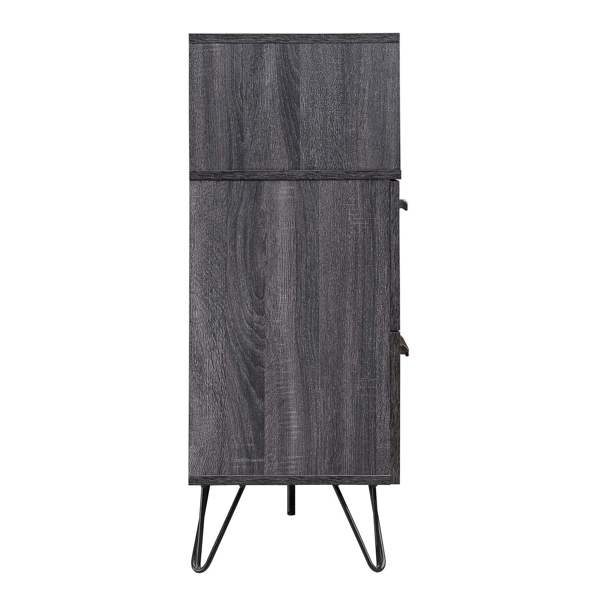 Wine & Bar Cabinet Grey Wood Metal