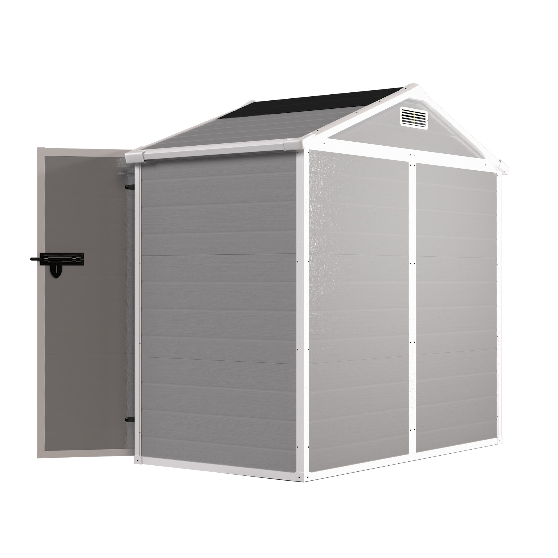 6' X 4.4' Resin Weather Resistant Outdoor Storage Shed With Floor For Garden,Backyard,Pool Tool, Light Grey Gray Polypropylene