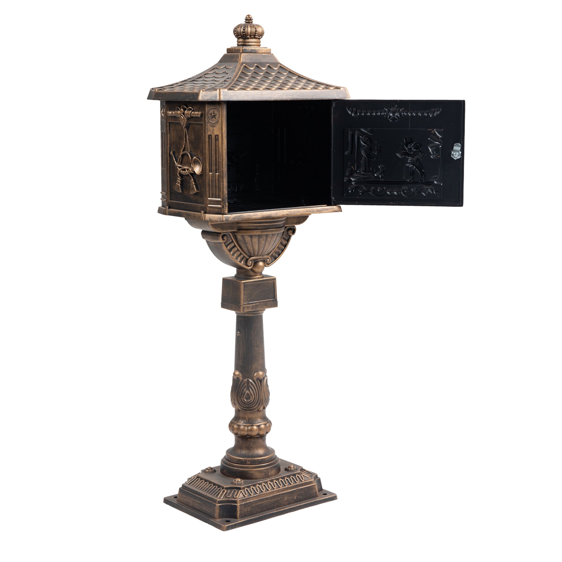 Polar Aurora Mailbox Cast Aluminum Bronze Mail Box Postal Box Security Heavy Duty Bronze Aluminium
