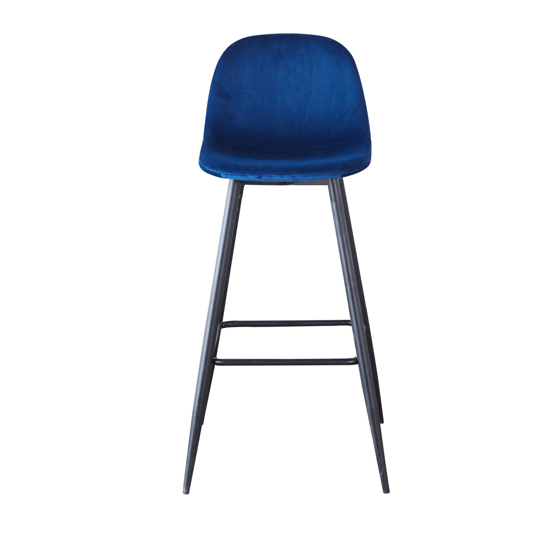 Bar Stools Set Of 2, 30 Inches Velvet Barstool Modern Counter Bar Height Chair With Back, Sturdy Metal Legs & Footrests, Easy Assembly, Island Stool For Kitchen Bar Blue Velvet