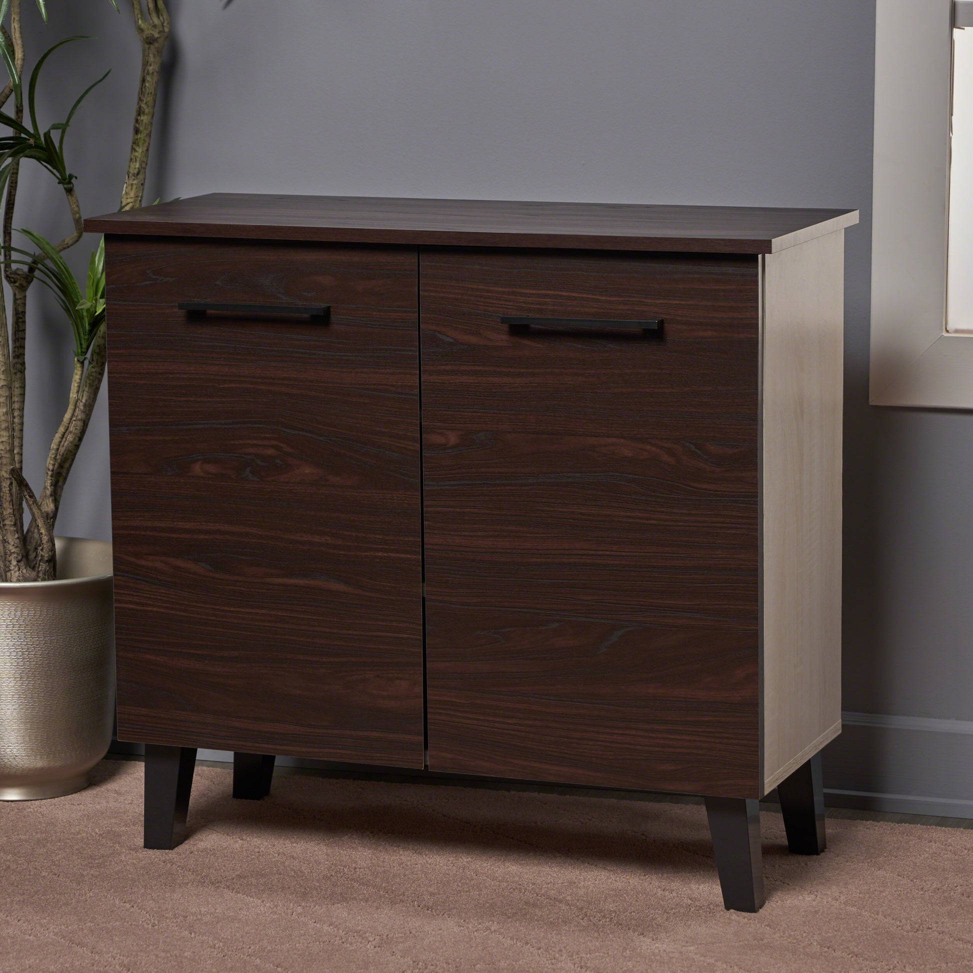 Multi Function Cabinet Sonoma Oak Walnut Brown Particle Board