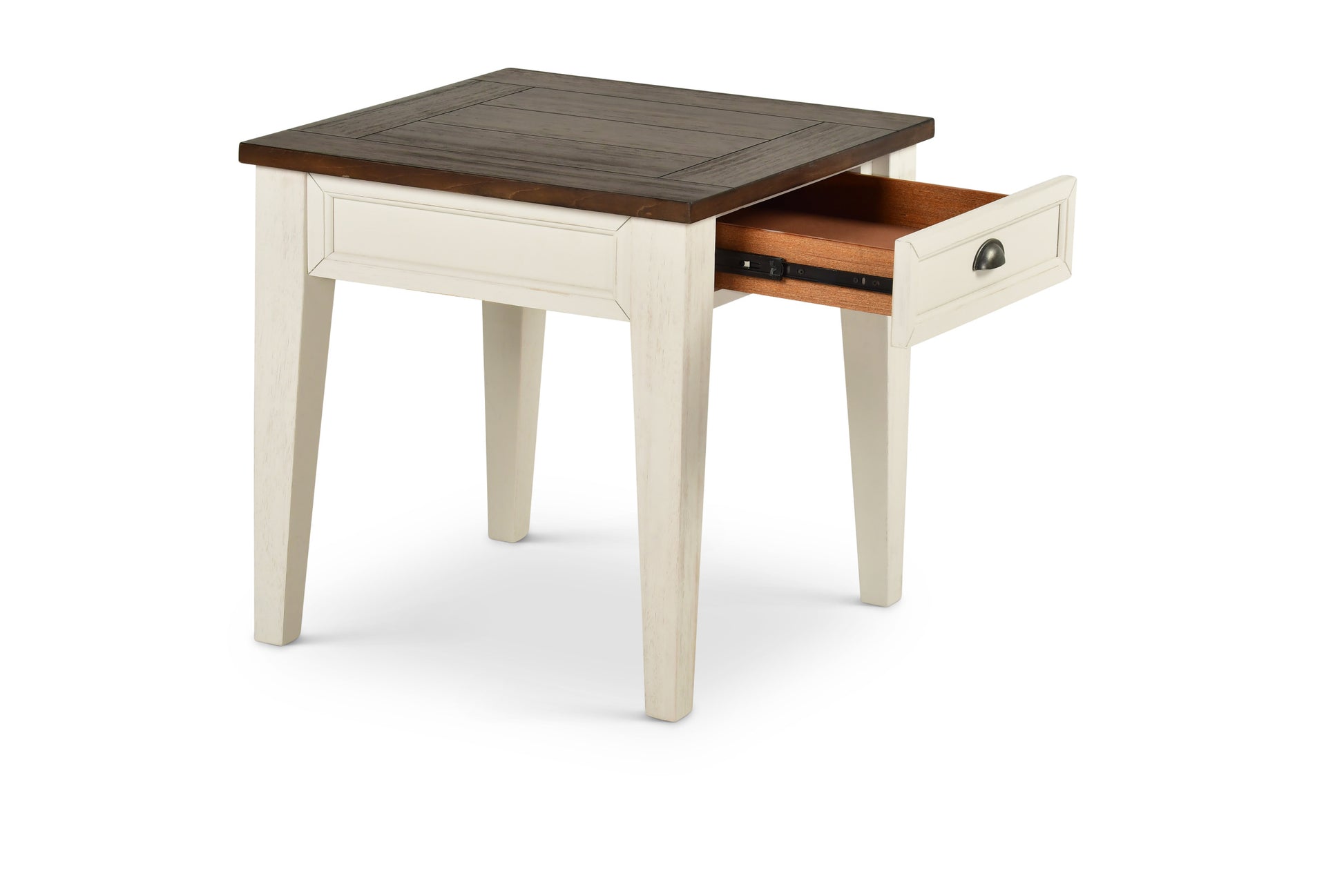 Cayla End Table Dark Oak White White Wood