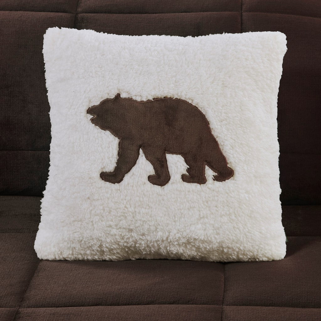 Plush To Sherpa Down Alternative Comforter Set King Brown Ivory Polyester