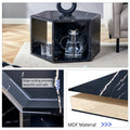 Hexagonal Mdf Coffee Table, Characteristic Pattern Stickers, Multi Hole Design To Give More Storage Space, Simple And Convenient Design Makes It Suitable For All Kinds Of Style Scenes. Black Mdf