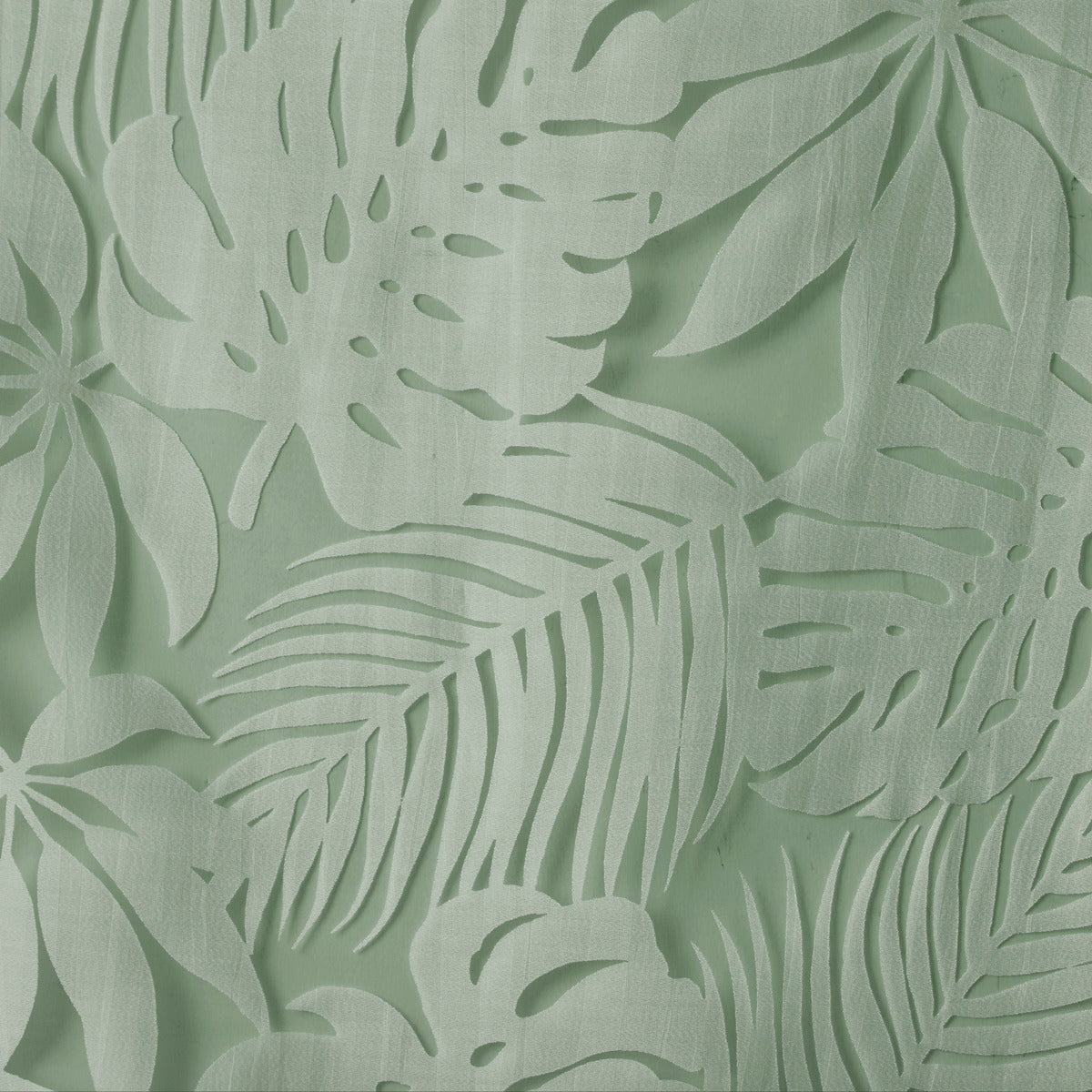 Palm Leaf Burnout Window Sheer Sage Green 50X84" Sage Green Polyester