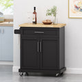 Kitchen Cart Black Wood