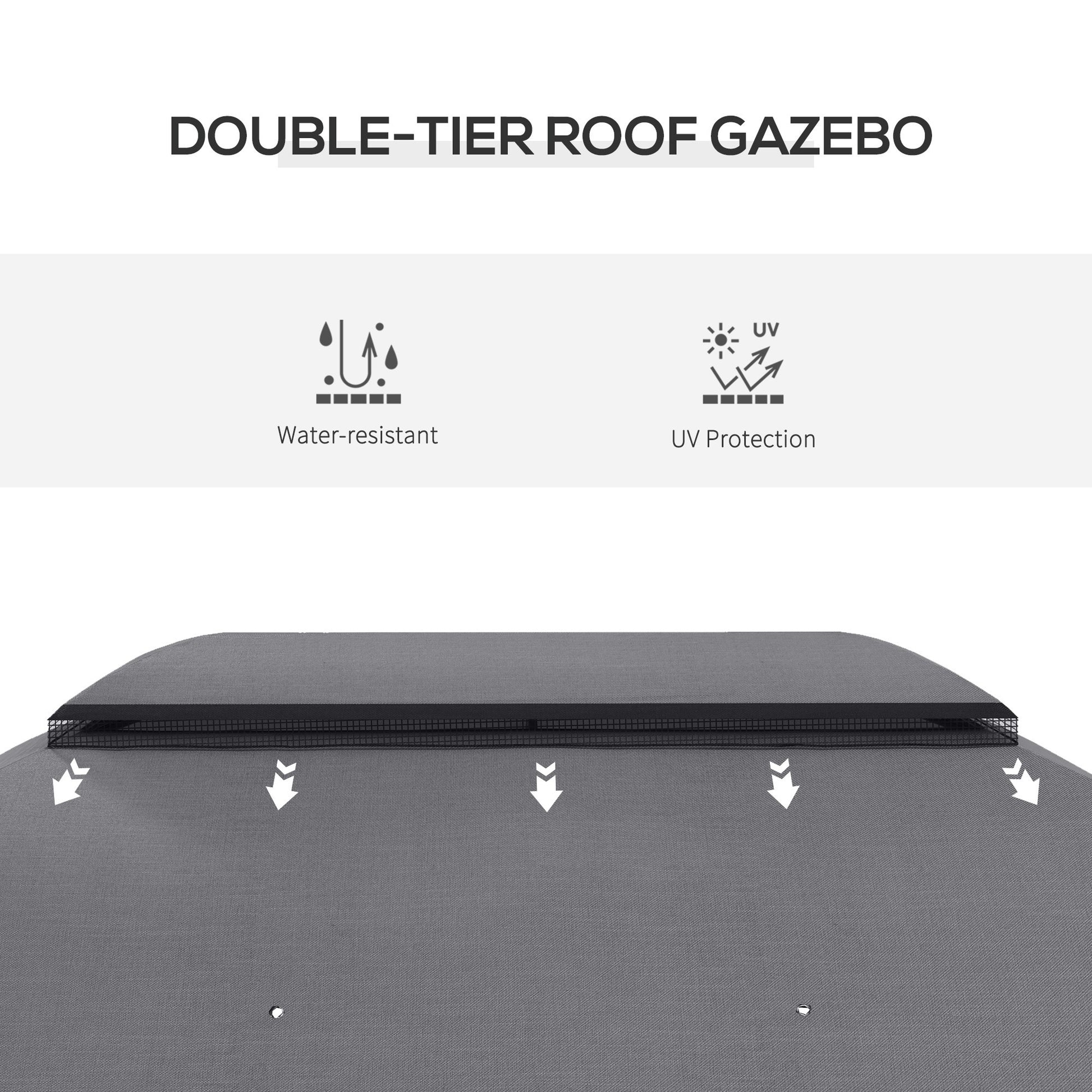 Outsunny 10' X 13' Patio Gazebo, Outdoor Gazebo Canopy Shelter With Netting, Vented Roof, Steel Frame For Garden, Lawn, Backyard, And Deck, Dark Gray Gray Steel