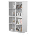 Premium Metal Storage Cabinet With Tempered Glass Doors,Sideboards & Buffets, Adjustable Shelves, Anti Tipping Device, Magnetic Silent Closure, And Adjustable Feet For Home And Office Use White Primary Living Space Modern Metal Metal