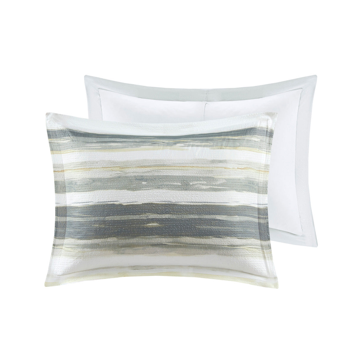 8 Piece Printed Seersucker Comforter And Quilt Set Collection Yellow Full Queen Full Yellow Polyester