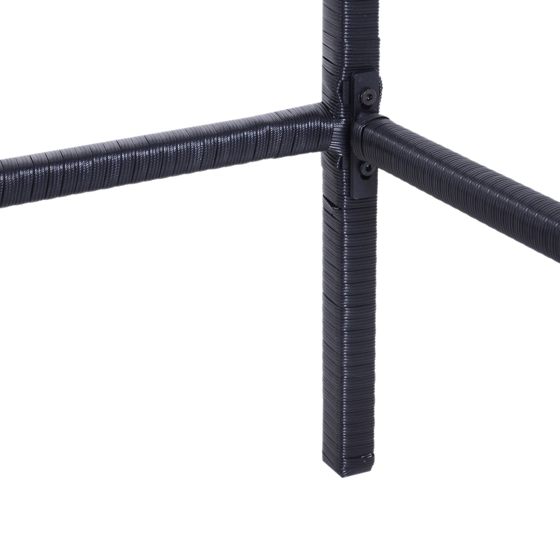 Outsunny 3Pcs Rattan Bar Set With Glass Top Table, 2 Bar Stools For Outdoor, Patio, Garden, Poolside, Backyard Black Aluminum