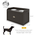 Pawhut Dog Feeding Station With Storage Drawer, Dog Food Storage Cabinet With 2 Removable Elevated Dog Bowls For Large Sized Dogs, Coffee Coffee Mdf