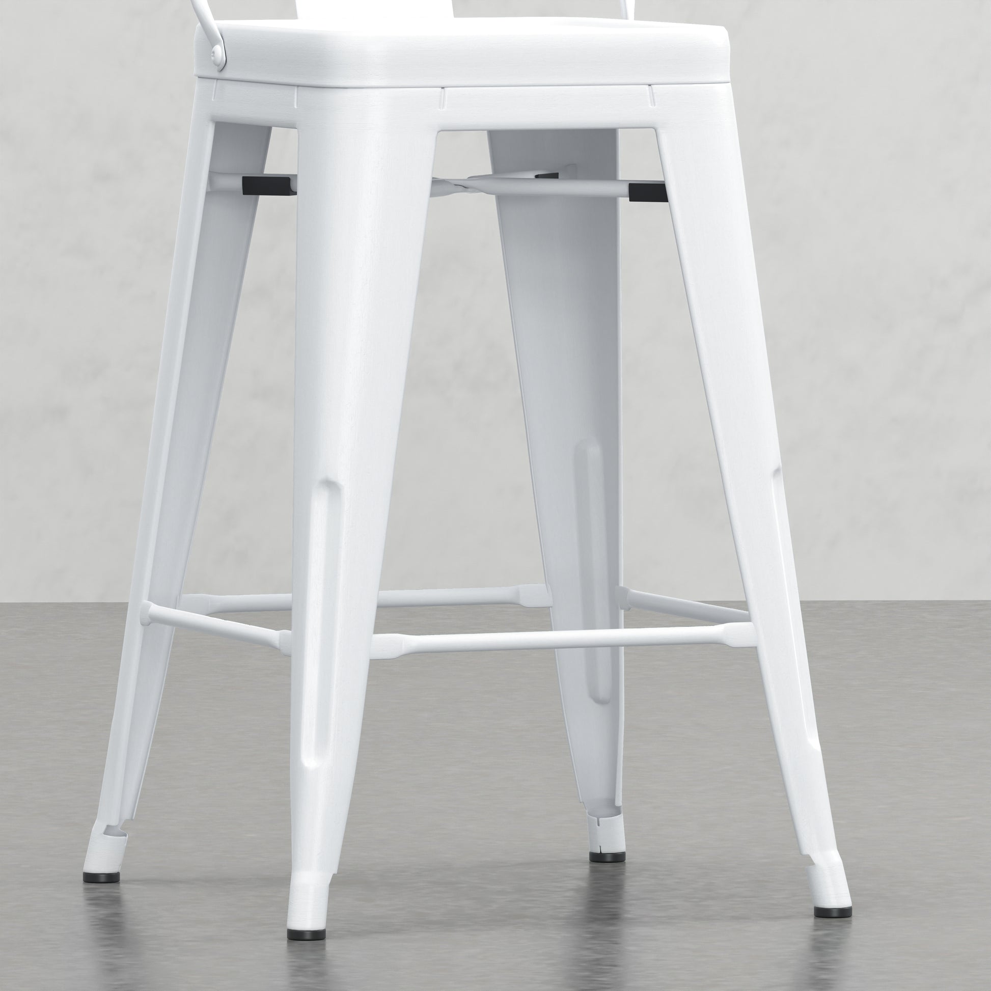 Keeley 24 Inch Metal Counter Height Stool Set Of 2 White Metal