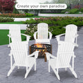 Outsunny Wooden Adirondack Chair, Outdoor Patio Lawn Chair With Cup Holder, Weather Resistant Lawn Furniture, Classic Lounge For Deck, Garden, Backyard, Fire Pit, White White Wood