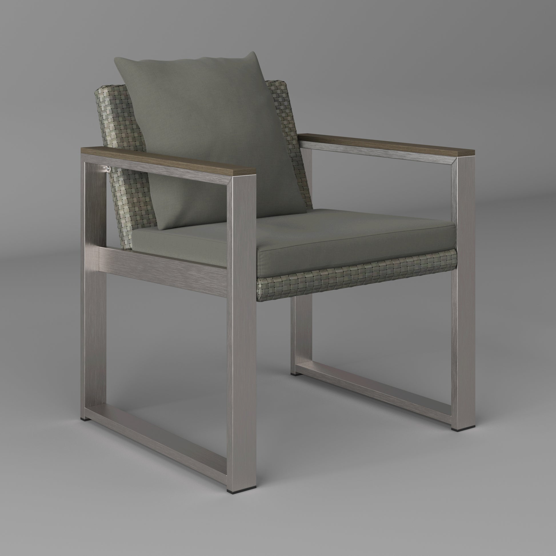 Aluminum And Rattan Modern 4 Piece Sofa Seating Group For Patio Garden Outdoor Yes Complete Patio Set Gray Silver Mildew Resistant Frame Fade Resistant Cushion Garden & Outdoor Modern Complete Patio Sets Aluminium Aluminium