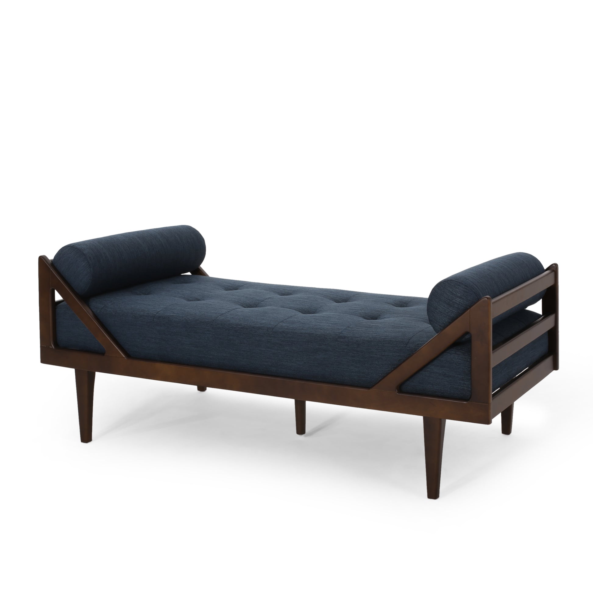 Chaise Lounge Navy Blue Fabric