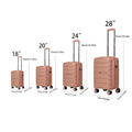 4 Piece Luggage Set With Swivel Wheels, Hard Expandable Travel Luggage With Password Lock 18 20 24 28 Rose Gold Polypropylene