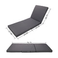 Gray Broadway Ian Chaise Lounge Cushion Triple Folds Gray Waterproof Fabric