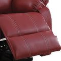 Red Pillow Top Arms Rocker Recliner Red Faux Leather Manual Handle Metal Primary Living Space Tight Back Handle Pillow Top Arms Faux Leather