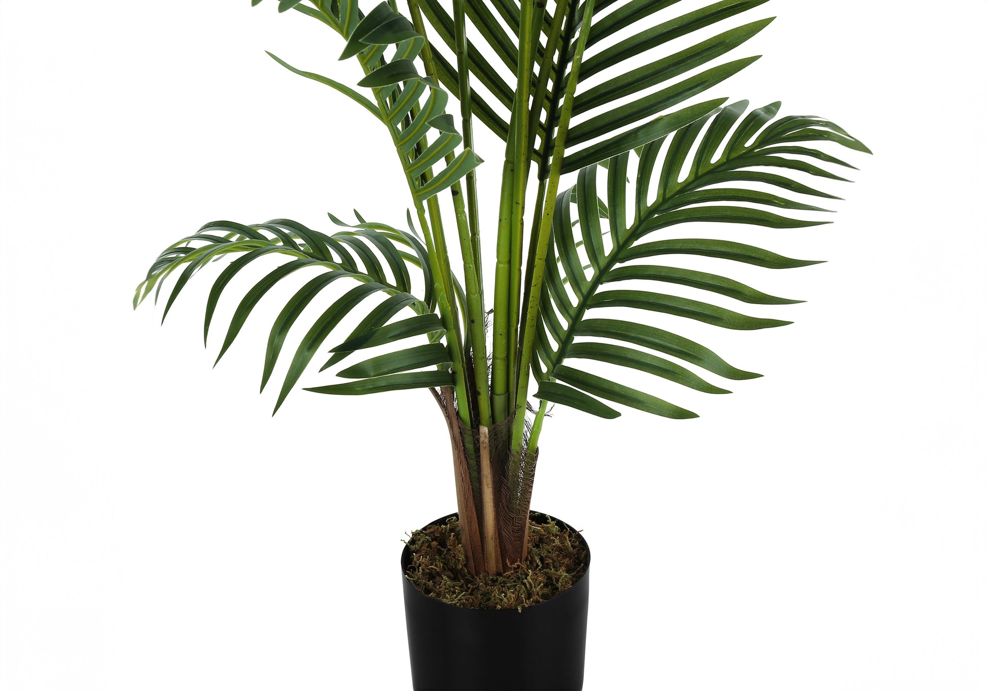 palm decorative plants Artificial Plant, 57" Tall, Palm Tree, Indoor, Faux, Fake, Floor, Greenery, Potted, Real Touch, Decorative, Green Leaves, Black Pot Green Plastic