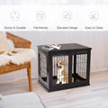 Pawhut Dog Crate Furniture, Small Dog Cage End Table With Two Opening Sides, Lockable Door, Puppy Kennel Indoor, Cute And Decorative, Coffee Dark Brown Mdf