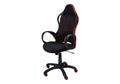 Office Chair, Gaming, Adjustable Height, Swivel, Ergonomic, Armrests, Computer Desk, Work, Black And Red Fabric, Black Metal, Contemporary, Modern Black Foam Polyester