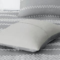 3 Piece Clipped Jacquard Duvet Cover Set King Gray Polyester