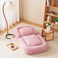 Triple Fold Down Sofa Bed,Pink Pink Metal Cotton Metal