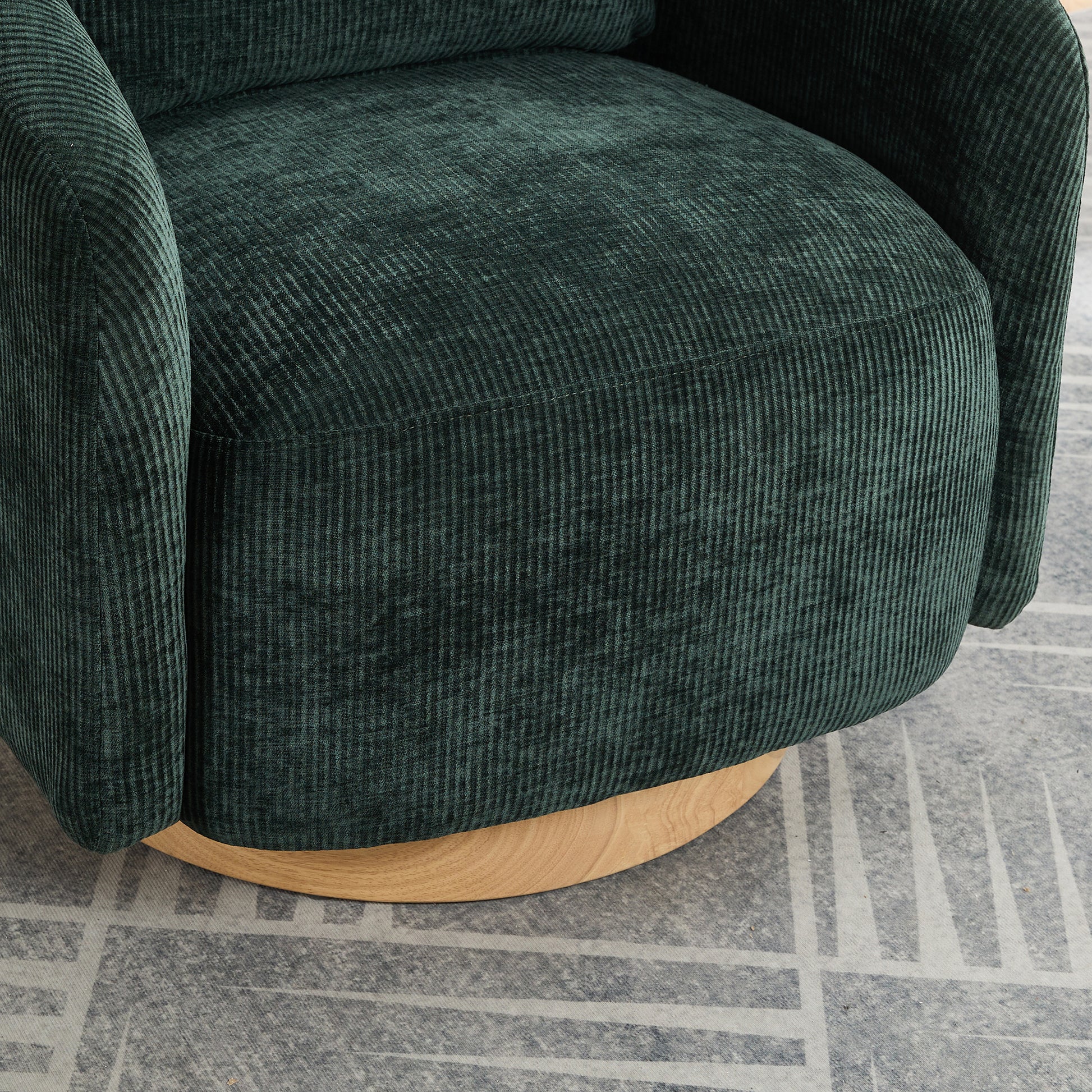 30.3"W Swivel Accent Barrel Chair And Comfy Round Accent Single Sofa Chair, 360 Degree Club Chair, Lounge Armchair For Living Room Bedroom Nursery.Green Green Chenille