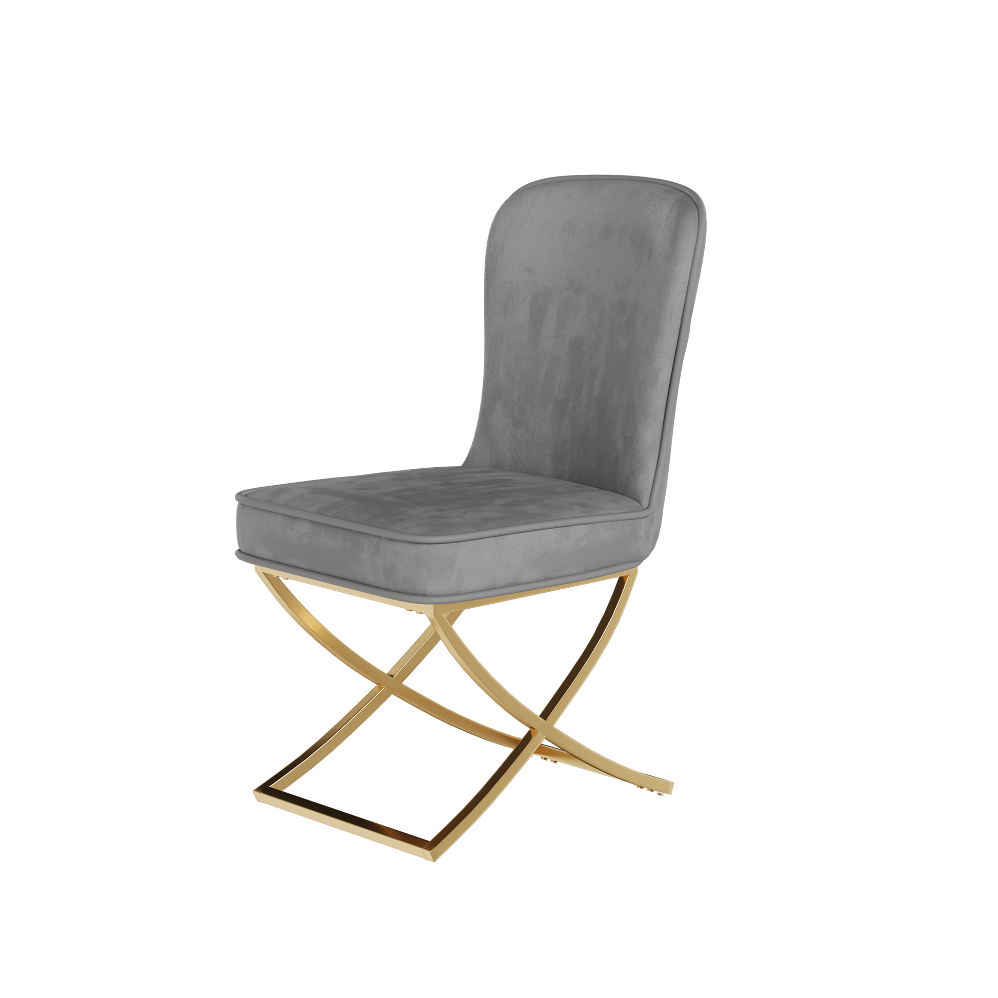 Dining Chair Set Of 2, Grey Velvet Backrest And Golden Metal Legs.For Modern Kitchen Dining Room Chair For Kitchen Living Modern Decorative Leisure Chairs Office Chairs Grey Dining Room Modern Foam Velvet