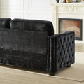 Convertible Sleeper Sofa With Memory Foam Mattress, 3 Seater Full Size Bed Couch For Living Rooms, Designed With Chenille Fabric Black Chenille 3 Seat