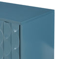 Modern 4 Door Sideboard With Convex Pattern Doors And 2 Silver Handle For Living Room, Dining Room, Kitchen Navy Navy Mdf