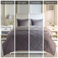 3M Scotchgard Diamond Quilting Reversible Down Alternative Comforter Set King Grey Polyester