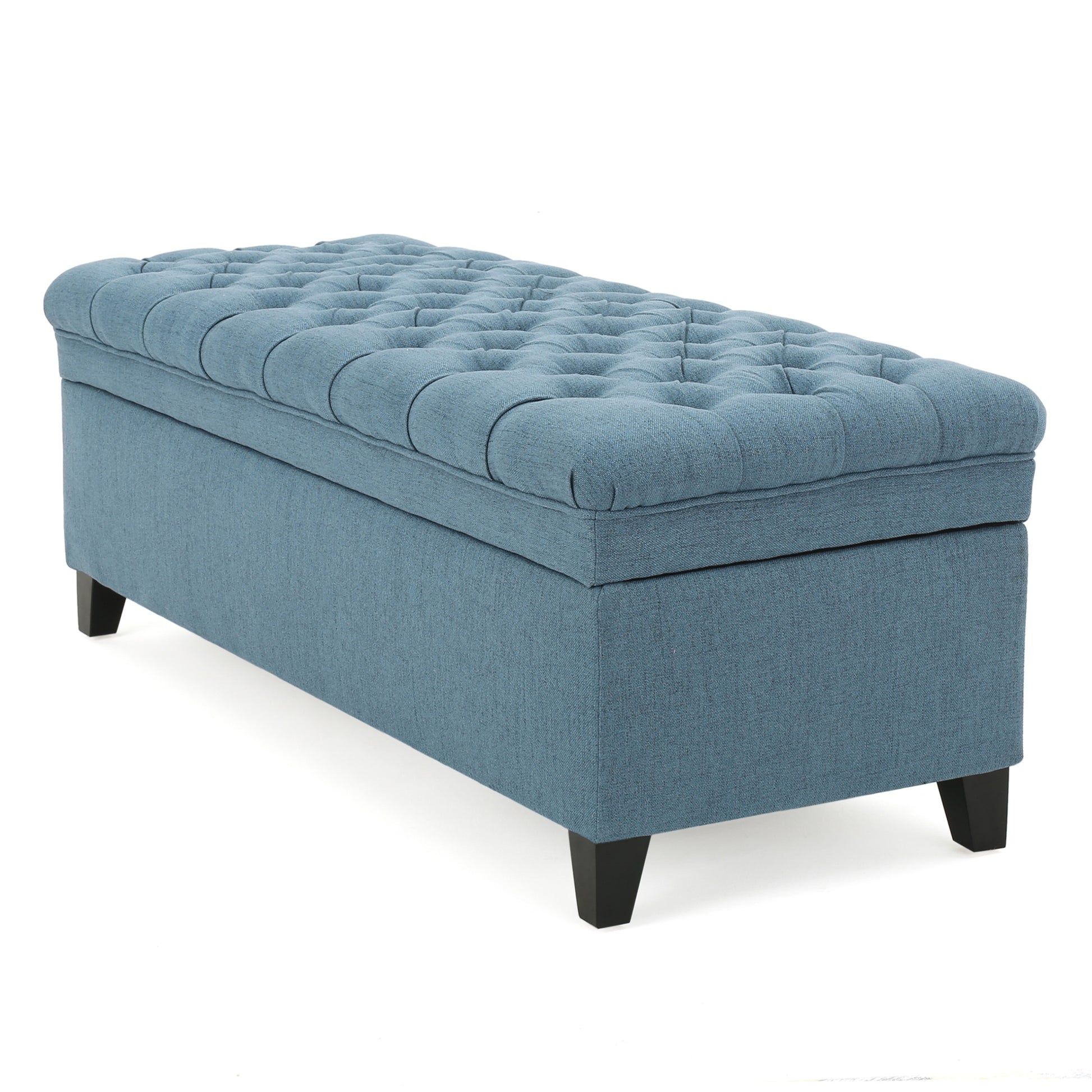 Juliana Storage Ottoman Blue Fabric