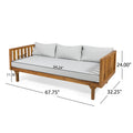 Claremont 3 Seater Daybed Teak Wood Waterproof Fabric