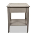 Dauphin Storage Shelf Side Table, Grey Cashmere Wood Gray Solid Wood Mdf Solid Wood Mdf