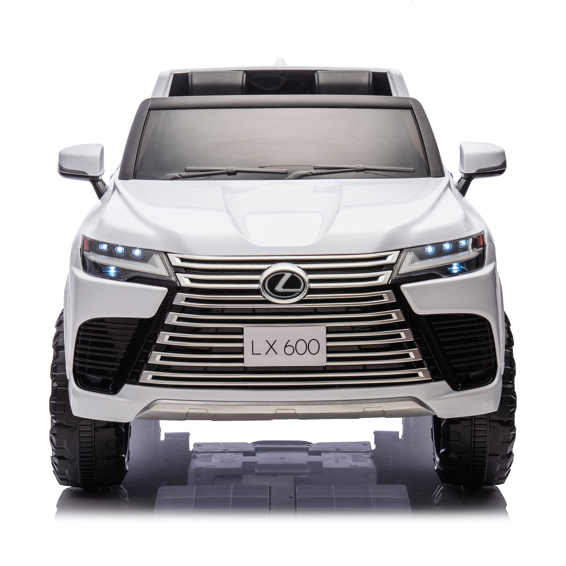 Licensed Lexus Lx600 24V Two Seater Kids Ride On Car W Parents Control,Seat Width 20 Inches,2Wd,Four Wheel Suspension,Bluetooth,Mp3,Music,Adjustable Volume,Power Display,Speeds 1.86 3.11Mph For Kids. White Polypropylene