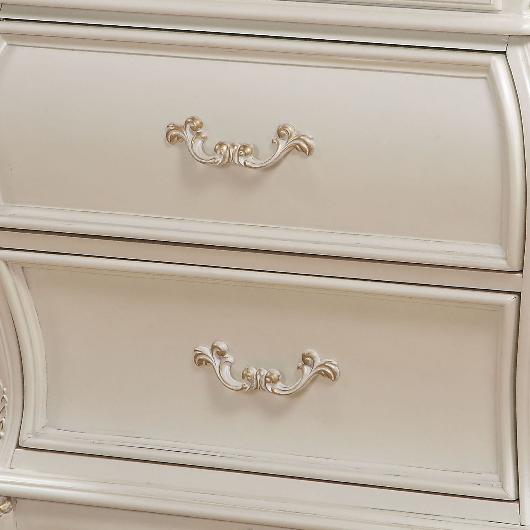 Pearl White 2 Drawer Nightstand With Queen Anne Legs White 2 Drawers Bedroom Rectangle Felt Lined Drawers White Solid Wood