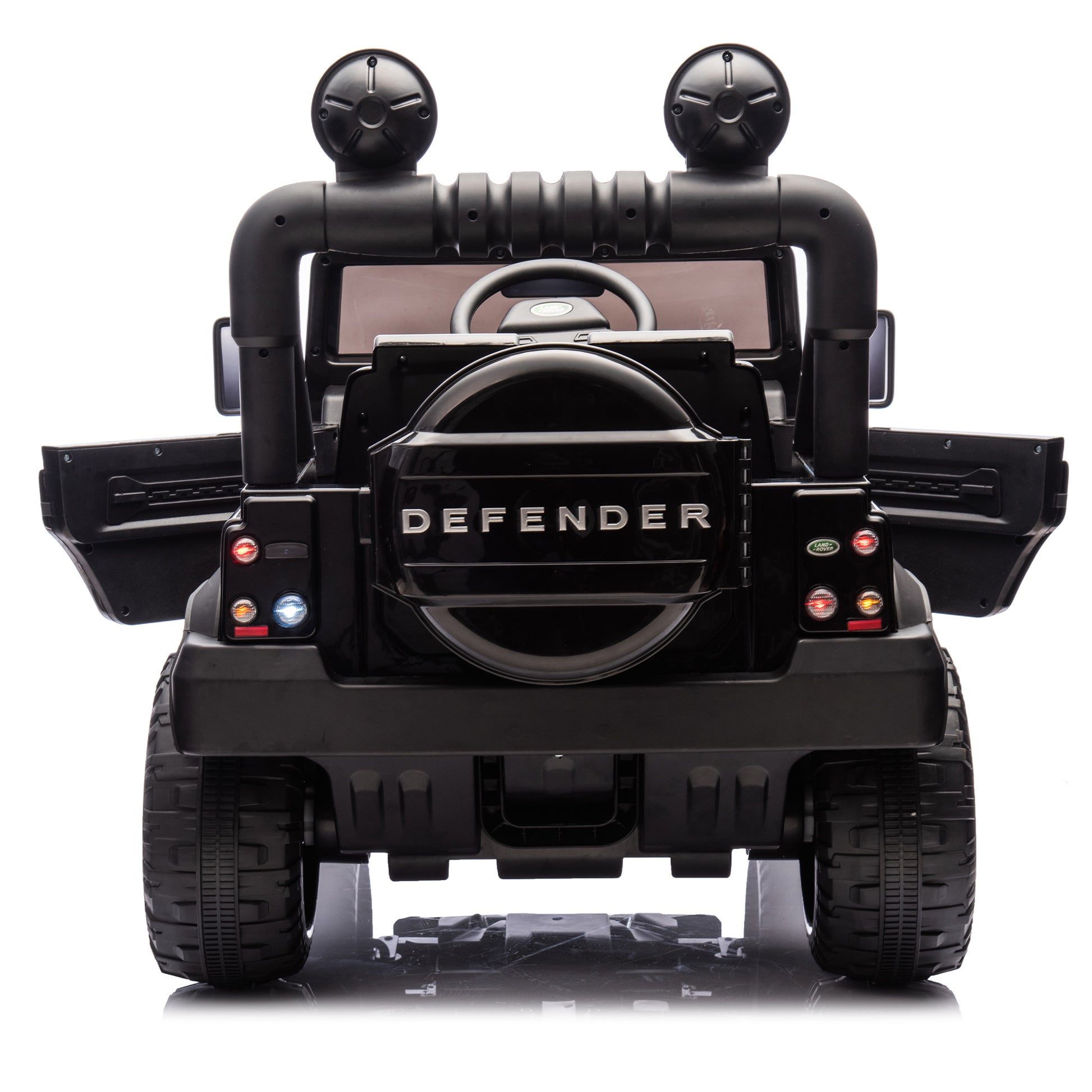 Licensed Land Rover Defender Volta 5008 24V Kids Ride On Car W Parents Control,2Wd,Four Wheel Suspension,Bluetooth,Mp3,Music,Adjustable Volume,Power Display,Led Lights,Speeds 1.86 3.11Mph For Kids 3 7 Black Polypropylene