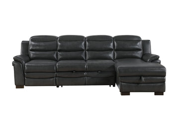 Coco Blanche Charcoal Sofa Bed With Usb Dark Grey Pu 3 Seat