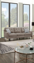 Eye Catching Attractive 2Pc Sofa Set Light Brown Velvet Fabric Sofa Loveseat W Pillows Couch Firm Tufted Cushions Living Room Light Brown Primary Living Space Firm Tufted Back Contemporary,Modern Pine Square Arms Pine,Plywood,Velvet 5 Seat