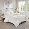 3 Piece Tufted Cotton Chenille Da Comforter Set Off White King Cal King King Off White Cotton
