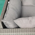 Outsunny Patio Wicker Loveseat With Cushions, 2 Seat Outdoor Pe Rattan Couch, Sofa With Throw Pillows For Porch, Backyard, Garden, Poolside, Gray Gray Steel